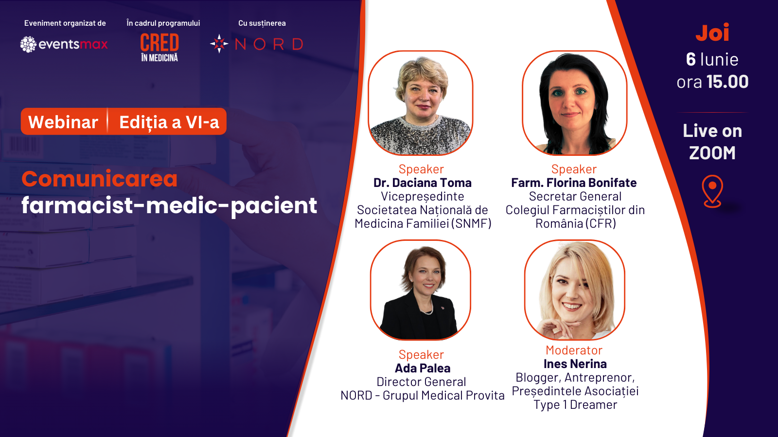 Un nou webinar CRED în Medicină: „Comunicarea farmacist – medic – pacient”