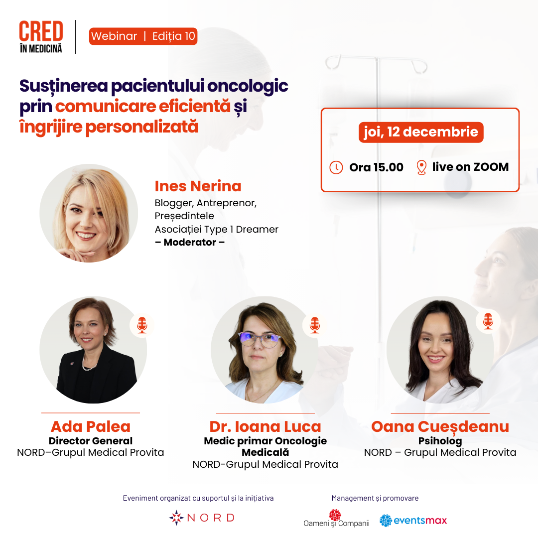 Cea de-a 10-a ediție a webinarului CRED în Medicină