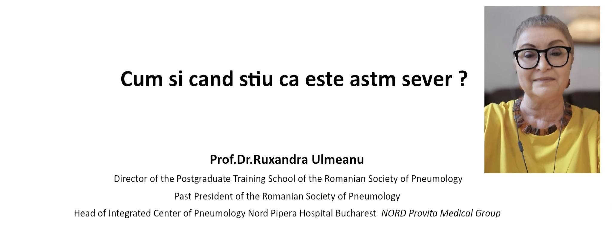 Prof. Dr. Ruxandra Ulmeanu – moderator și lector la Conferința „Managementul Bolilor Pulmonare”
